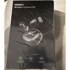 Miniso Wireless Earbud X30 Bluetooth With Charging Case Black Version‎ 5.4